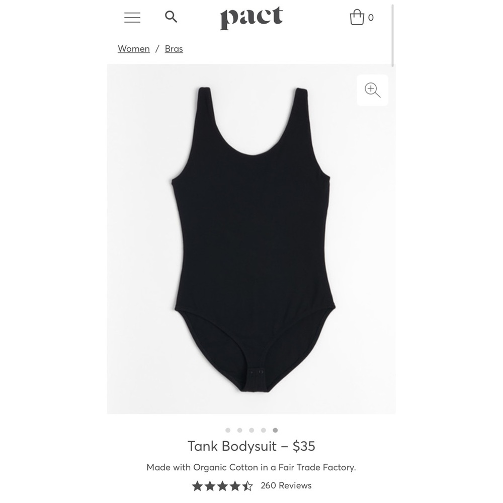 Pact black tank bodysuit